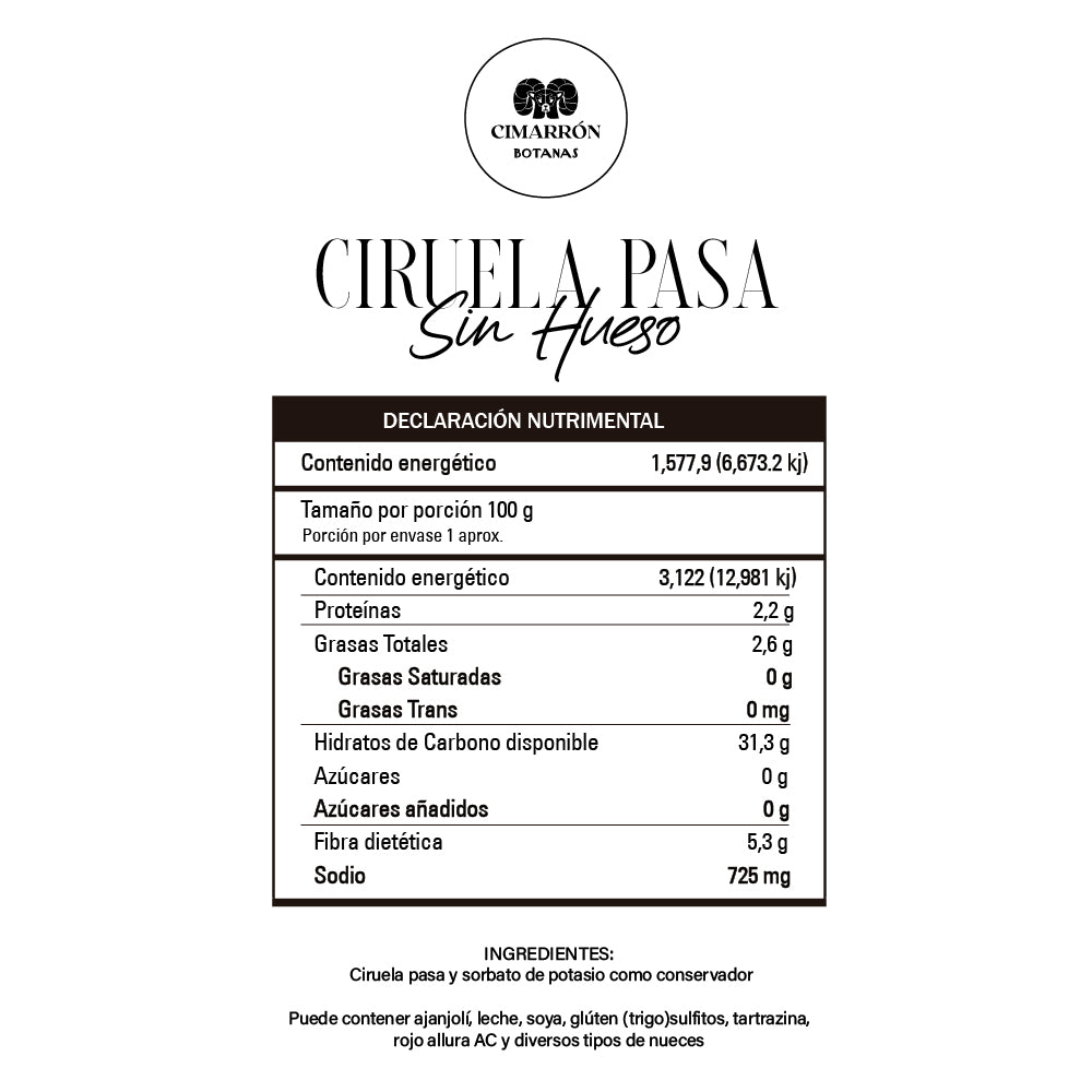Ciruela pasa sin hueso - Premium Frutos secos y mucho más en Cimarrón.Shop - $149! Envío gratis