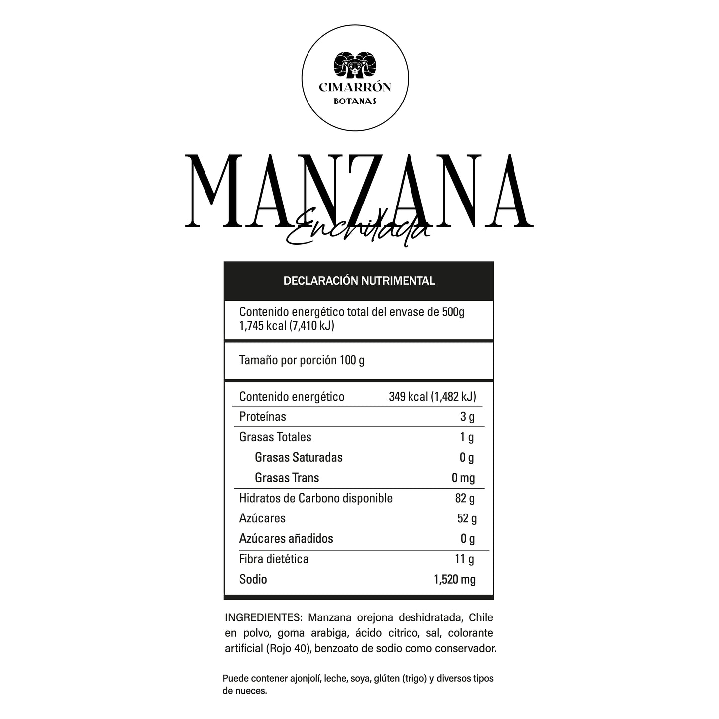 Manzana enchilada 500g - Cimarrón