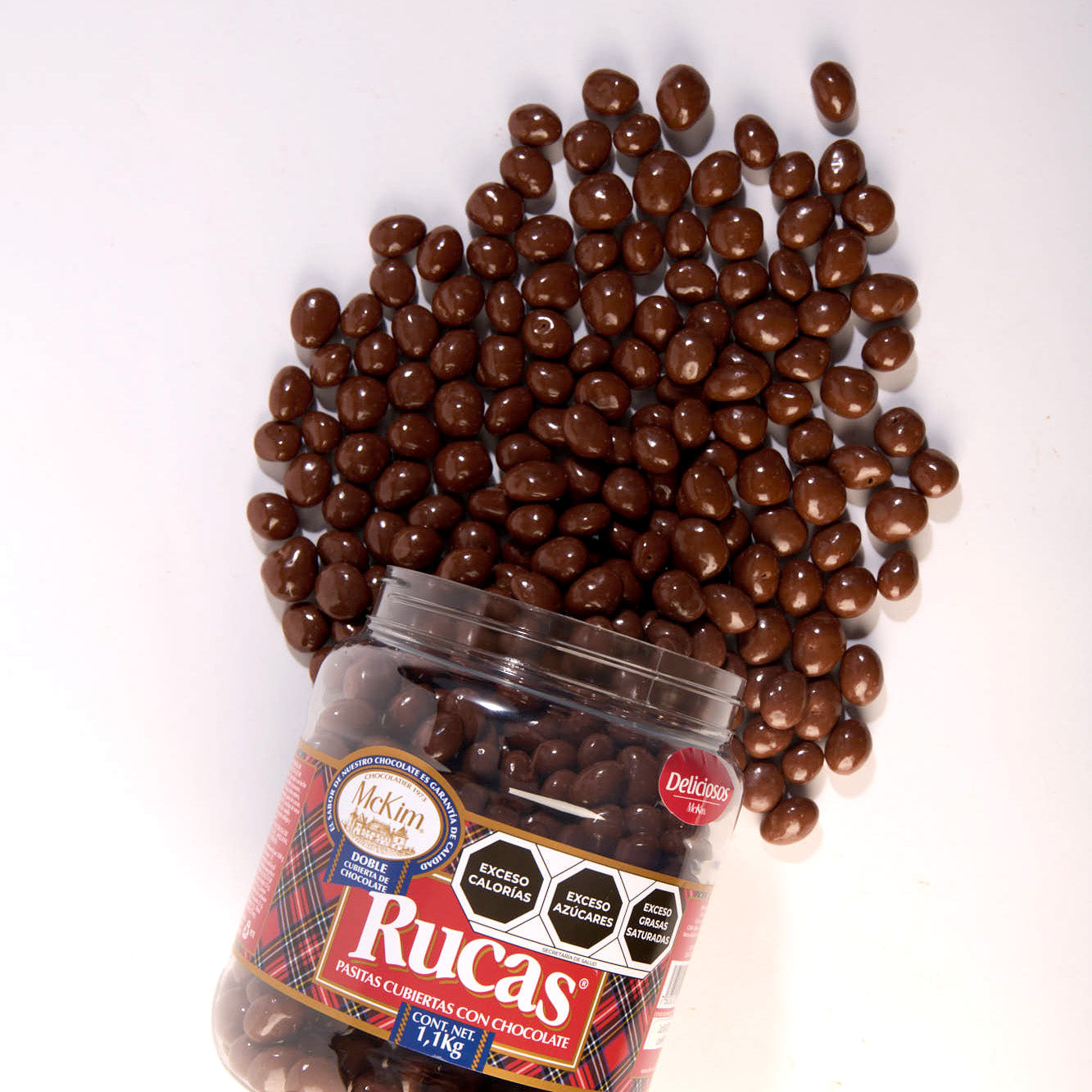 Pasas con Chocolate con leche, RUCAS Vitrolero 1.1kg | McKim - Cimarrón