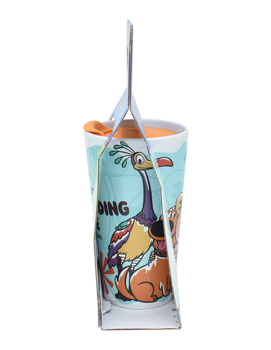 Taza Alta Cerámica Con Tapa, 400 Ml Varios Diseños Disney, UP, Toy Story, Monsters, Inc.