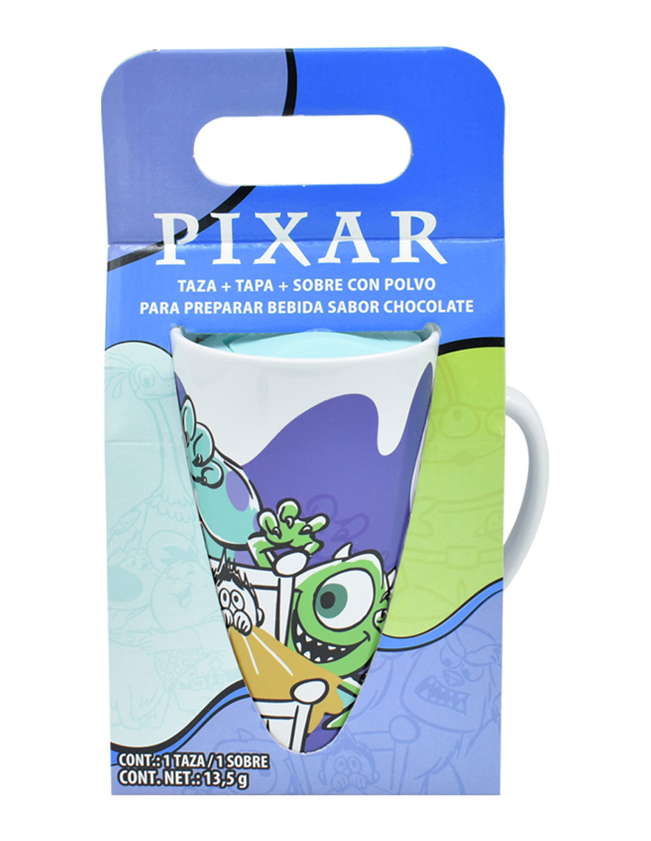 Taza Alta Cerámica Con Tapa, 400 Ml Varios Diseños Disney, UP, Toy Story, Monsters, Inc.