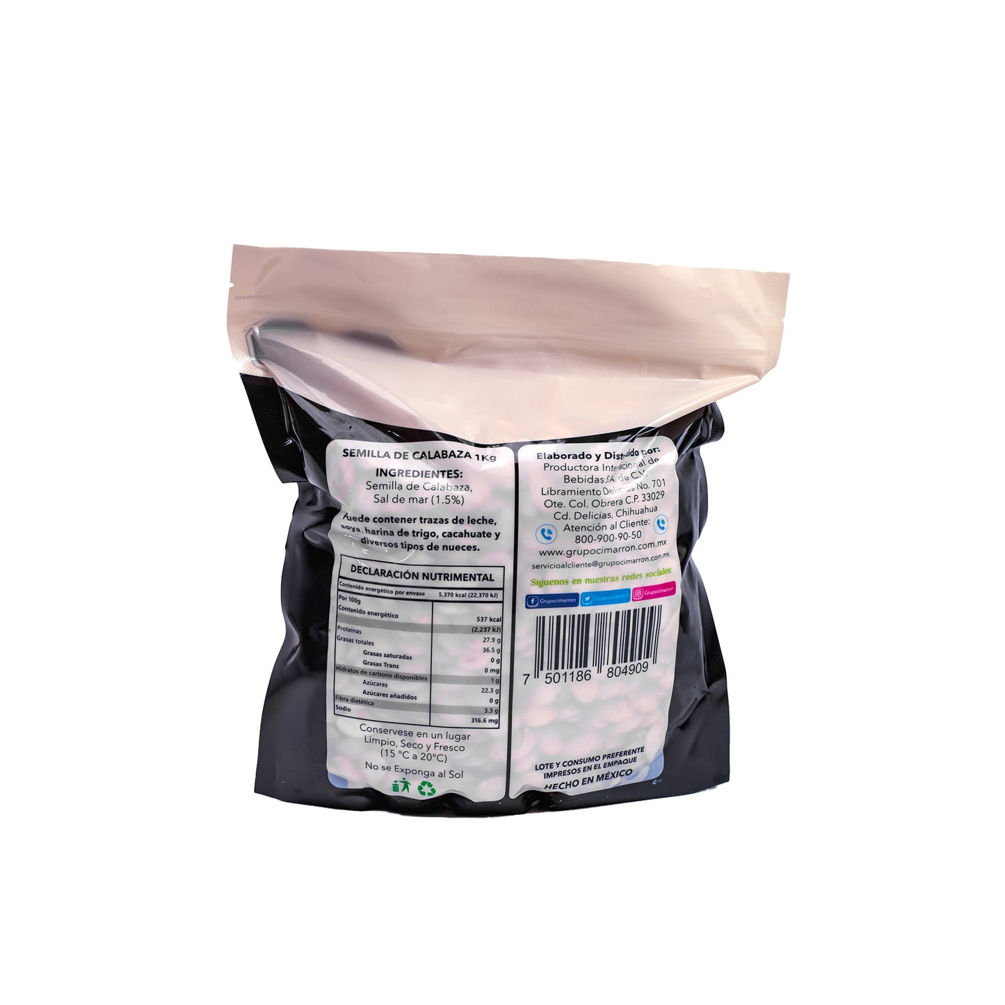 Semillas de calabaza Cimarrón Botanas 1 Kg