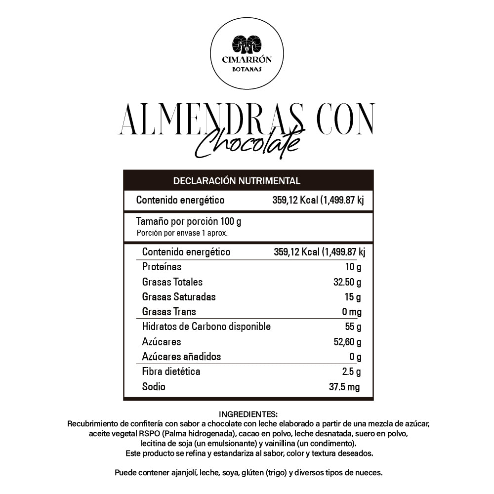Vitrolero Almendra con chocolate, 300g - Premium  y mucho más en Cimarrón.Shop - $239! Envío gratis